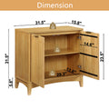 Storage Cabinet With 2 Doors And Adjustable Shelves, Kitchen Cabinetwooden Buffet Cabinet For Living Room, Bedroom, Dining Room,Natural Natural Rubber Wood