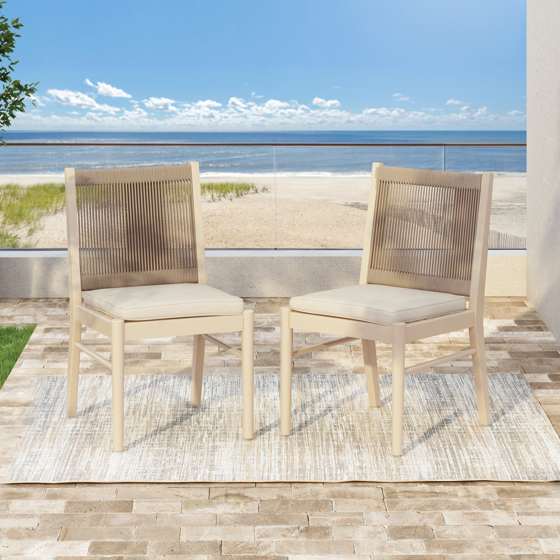 Cordoba Kd Dining Chair Mp2 Set Of 2 Yes Acacia Wood Garden & Outdoor Modern 2 Person Seating Group Acacia Wood