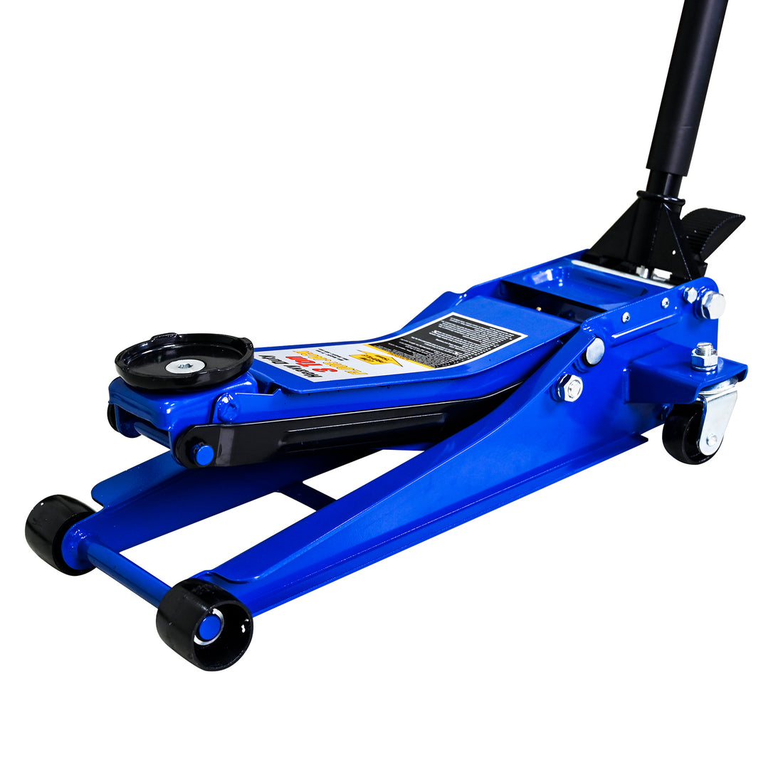 3T Heavy Duty Horizontal Double Pump Floor Jack Foot Model Blue Steel