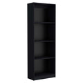 York Black 3 Piece Living Room Set With 3 Bookcases 8 Or More Black Standard Horizontal Primary Living Space Closed Back Wood Wood