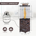 Good Design Faux Stone Texture Tempered Glass Outdoor Propane Gas Fire Heater Antique Natural Magnesium Oxide