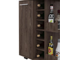 Tennessee Bar Cart, One Cabinet With Division, Six Cubbies For Liquor, Two Shelves Brown Primary Living Space Open Storage Space Modern Particle Board Engineered Wood