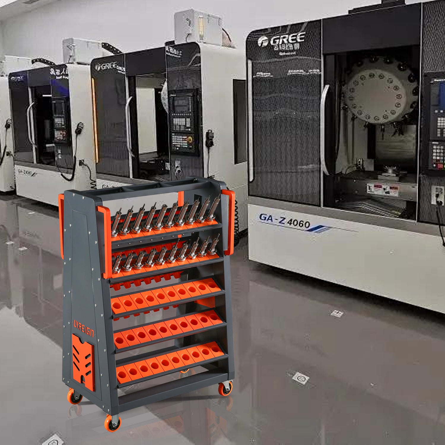 Cat40 Cnc Tool Cart 100Cap 5 Tier Cnc Rolling Carts With Wheels 40 Taper Tool Holder Cnc Mobile Tool Holder Cnc Tool Organizer Cat 40 Tool Holder Set For Storehouse Factory Garage Cat40 100Cap Cement Grey Abs Steel Q235