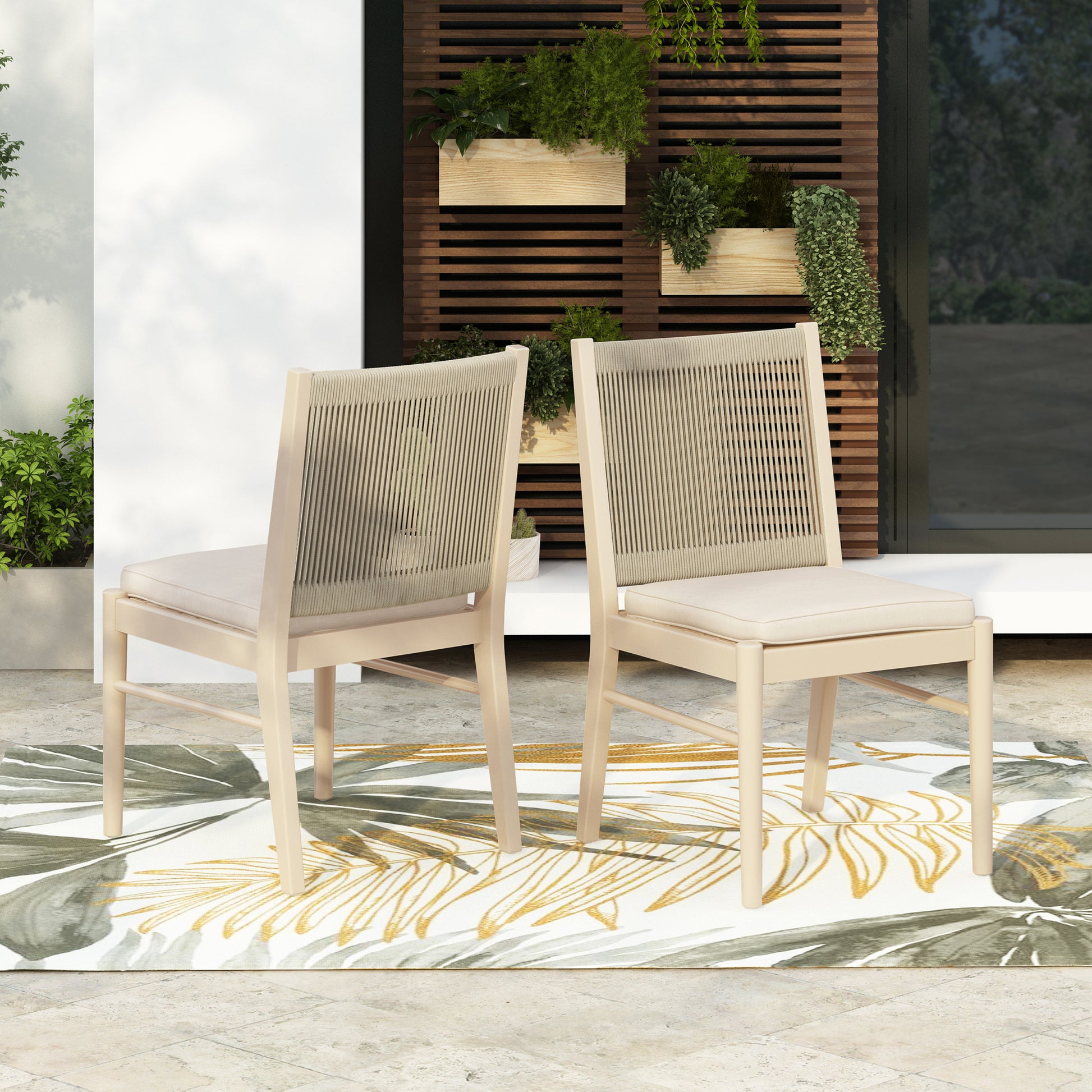 Cordoba Kd Dining Chair Yes Acacia Wood Garden & Outdoor Modern 2 Person Seating Group Acacia Wood