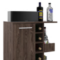 Tennessee Bar Cart, One Cabinet With Division, Six Cubbies For Liquor, Two Shelves Brown Primary Living Space Open Storage Space Modern Particle Board Engineered Wood