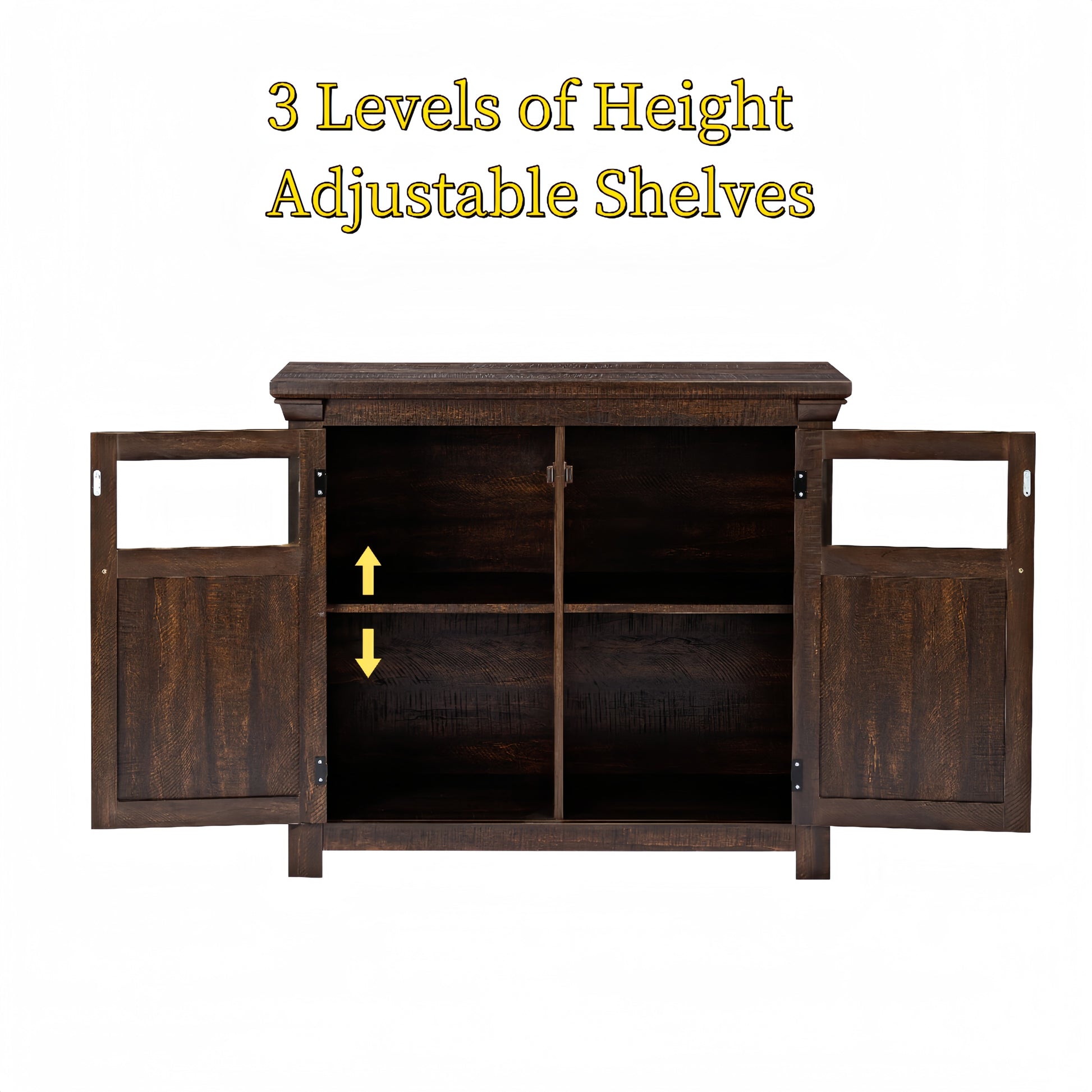 2 Doors Cabinet Large Buffet Sideboard Cabinet Bar Wine Cabinet For Entryway Living Room Buffet Cabinet Table Coffee Bar Wine Bar Storage Cabinet For Dining Room Espresso Espresso Mdf