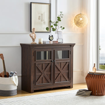 2 Doors Cabinet Large Buffet Sideboard Cabinet Bar Wine Cabinet For Entryway Living Room Buffet Cabinet Table Coffee Bar Wine Bar Storage Cabinet For Dining Room Espresso Espresso Mdf