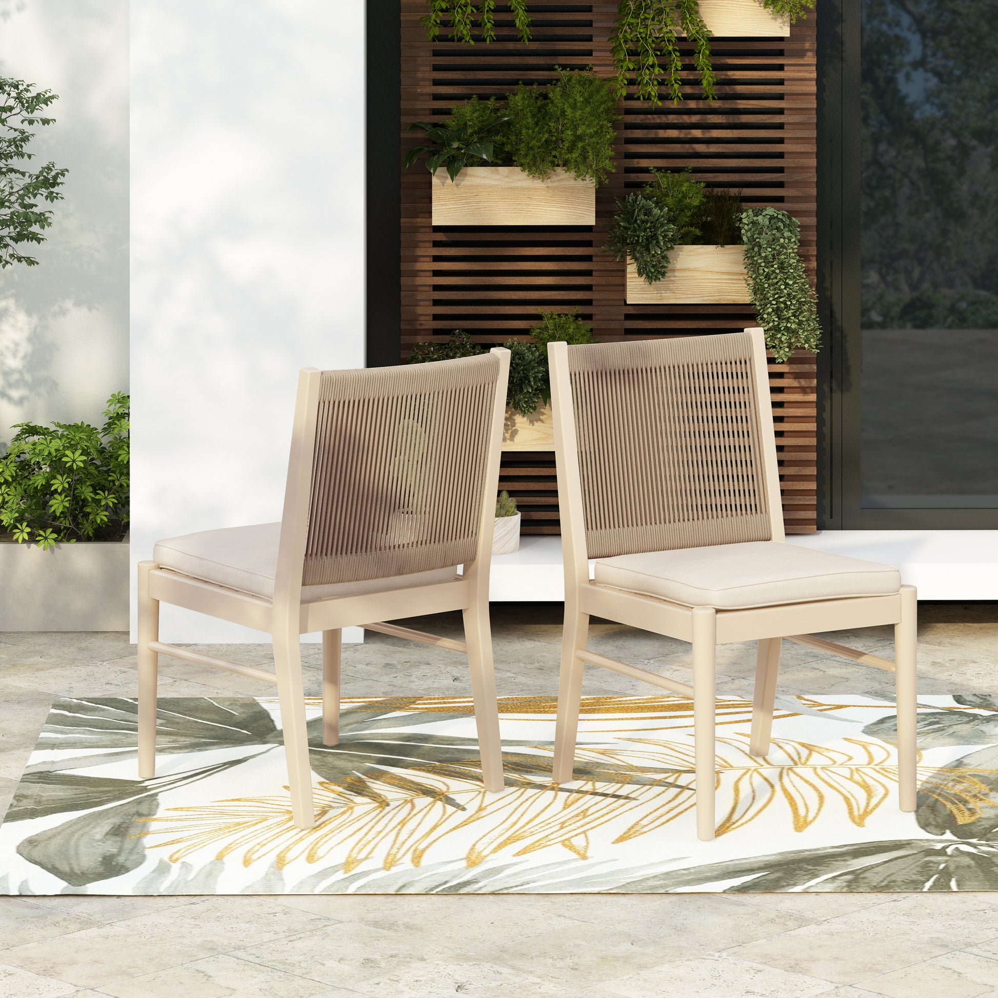 Cordoba Kd Dining Chair Mp2 Set Of 2 Yes Acacia Wood Garden & Outdoor Modern 2 Person Seating Group Acacia Wood