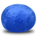 Minky Velvet Bean Bag Chair, Blue 5Ft Plush Floor Chair For Kids And Adults W Washable Cover, Lounge Chair With Stretchable Fabric, Comfy Bedroom Chair, Filled With Shredded And Memory Foam. Blue Velvet