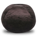 Minky Velvet Bean Bag Chair, Brown 5Ft Plush Floor Chair For Kids And Adults W Washable Cover, Lounge Chair With Stretchable Fabric, Comfy Bedroom Chair, Filled With Shredded And Memory Foam. Brown Velvet