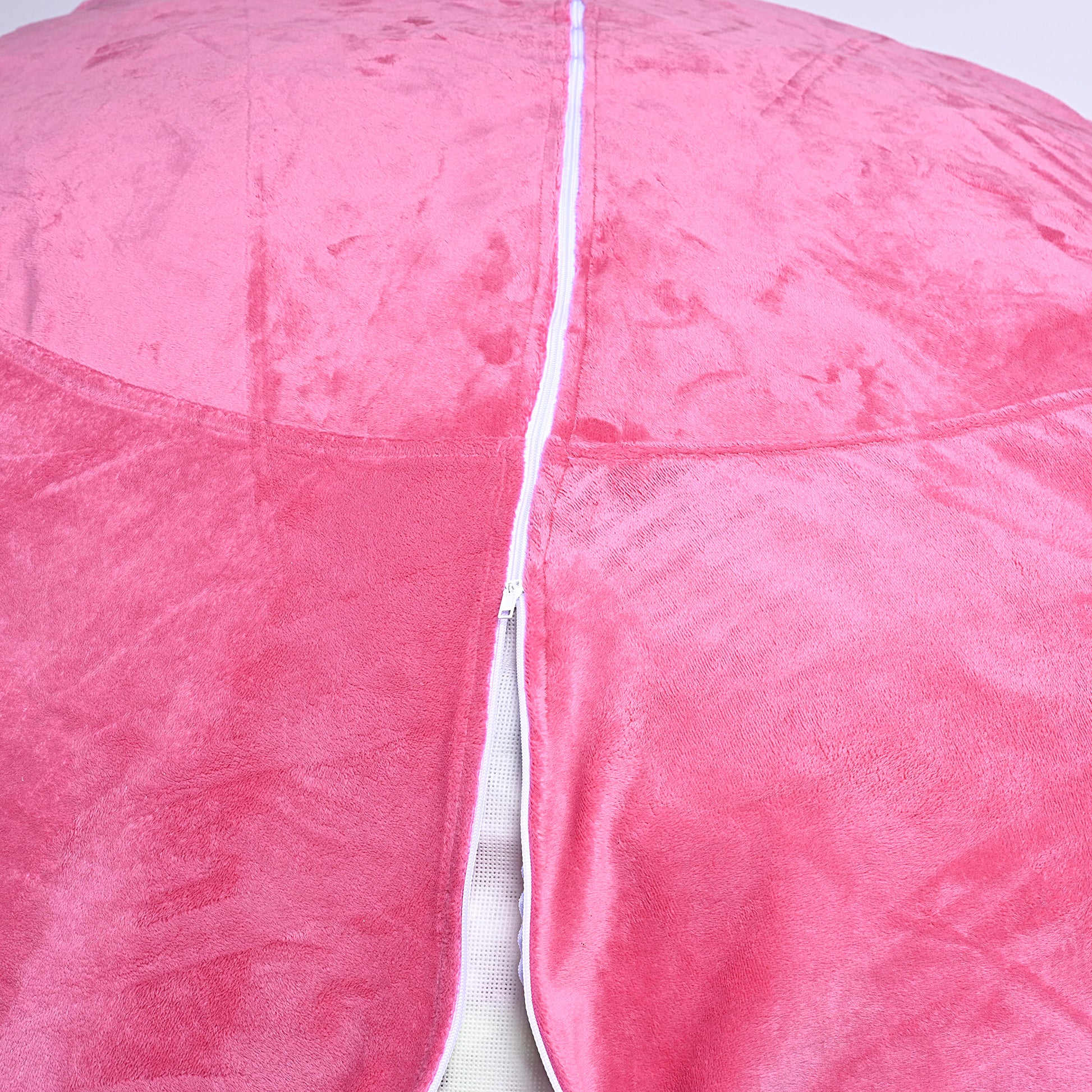 Minky Velvet Bean Bag Chair, Pink 3Ft Plush Floor Chair For Kids And Adults W Washable Cover, Lounge Chair With Stretchable Fabric, Comfy Bedroom Chair, Filled With Shredded And Memory Foam. Pink Velvet