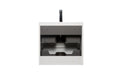24'' Wall Hung Bathroom Vanity In Gloss White With White Top Glossy White Mdf