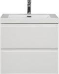 24'' Wall Hung Bathroom Vanity In Gloss White With White Top Glossy White Mdf