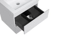 24'' Wall Hung Bathroom Vanity In Gloss White With White Top Glossy White Mdf
