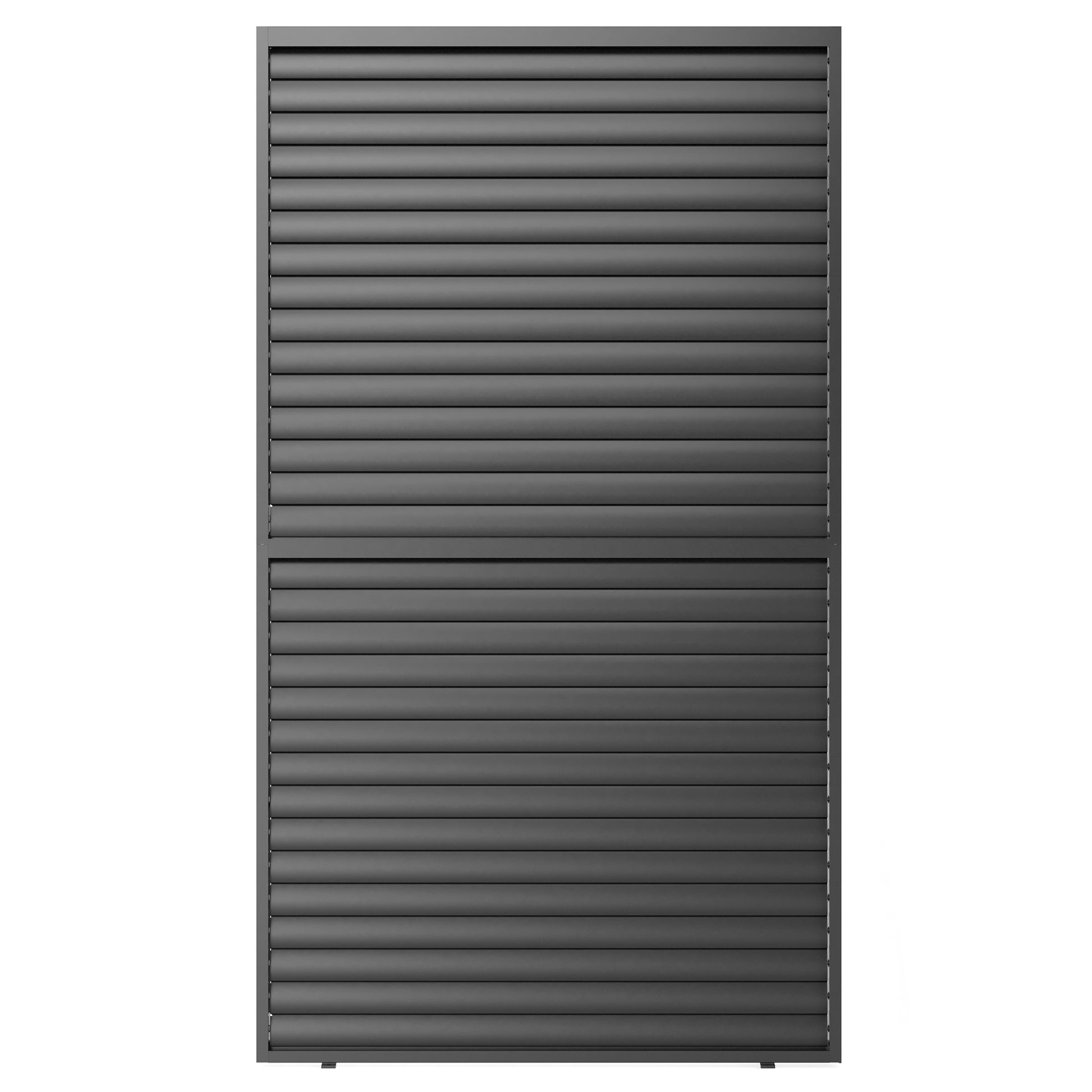 Louver Grille 1 3 10Ft Aluminum Frame & Louvers Black Aluminium