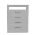 Continental Dresser, Superior Top, Four Drawers, One Shelf White White Bedroom Modern Particle Board Particle Board