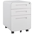 3 Drawer Mobile File Cabinet Under Desk Office,Simple Style Versatile Storage Cabinet For Legal Letter A4 Files, 5 Wheel Design Anti Tilting Cold Rolled Steel Waterproof Moisture Proof White Filing Cabinets 3 4 Drawers White Drawers Included Modern Metal