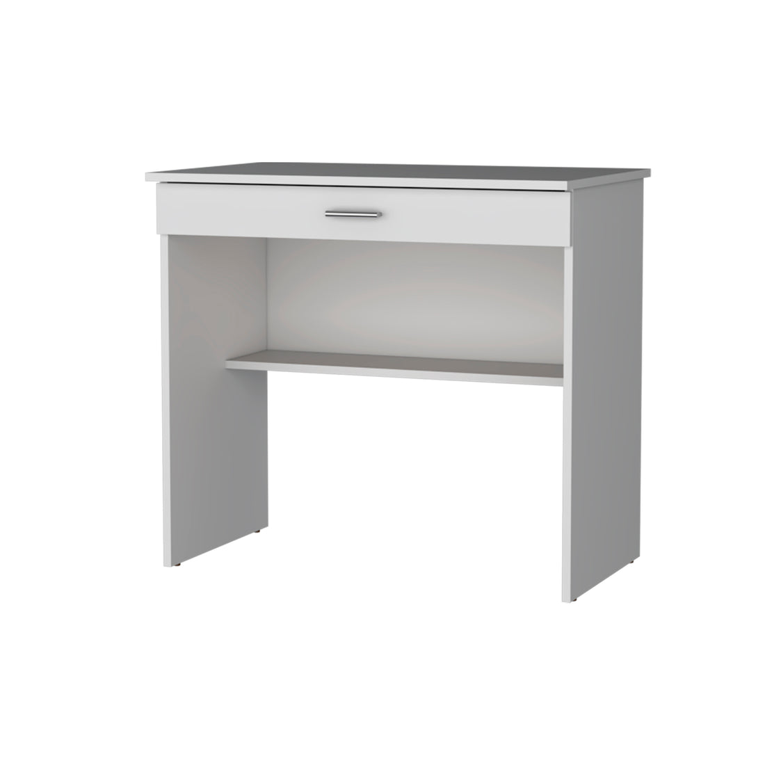 Kaylor Storage Desk, Modern Design With Drawer And Shelf White Computer Desk Office Modern Freestanding Pine Drawers Computer Tables Particle Board Engineered Wood