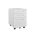 3 Drawer Mobile File Cabinet Under Desk Office,Simple Style Versatile Storage Cabinet For Legal Letter A4 Files, 5 Wheel Design Anti Tilting Cold Rolled Steel Waterproof Moisture Proof White Filing Cabinets 3 4 Drawers White Drawers Included Modern Metal