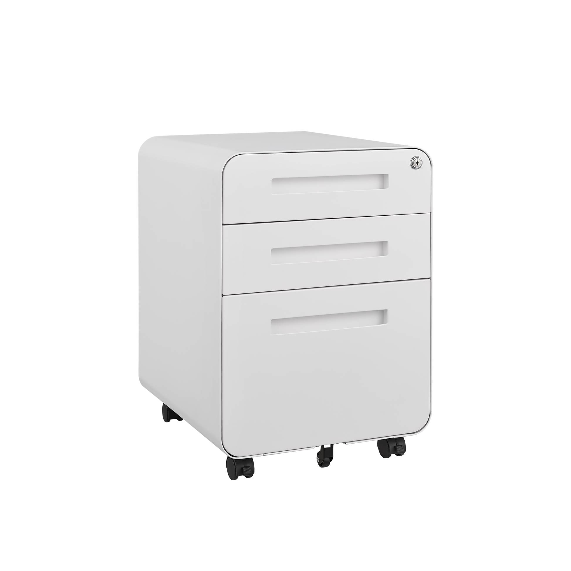 3 Drawer Mobile File Cabinet Under Desk Office,Simple Style Versatile Storage Cabinet For Legal Letter A4 Files, 5 Wheel Design Anti Tilting Cold Rolled Steel Waterproof Moisture Proof White Filing Cabinets 3 4 Drawers White Drawers Included Modern Metal