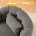 Swivel Chair With Ottoman, Modern Luxury Velvet Swivel Accent Chair, Comfy Round Armchair, Single Sofa Armchair With Lounge Seat For Bedroom Office Reading Spaces,Set Of 1,Dark Grey Dark Gray Teddy