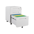 3 Drawer Mobile File Cabinet Under Desk Office,Simple Style Versatile Storage Cabinet For Legal Letter A4 Files, 5 Wheel Design Anti Tilting Cold Rolled Steel Waterproof Moisture Proof White Filing Cabinets 3 4 Drawers White Drawers Included Modern Metal