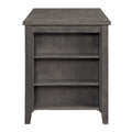 Modern Gray 1Pc Counter Height Table With Built In Shelves Wooden Multifunctional Kitchen Dining Room Furniture Gray Seats 4 Dining Room Contemporary,Modern Kitchen & Dining Tables Rectangular Wood