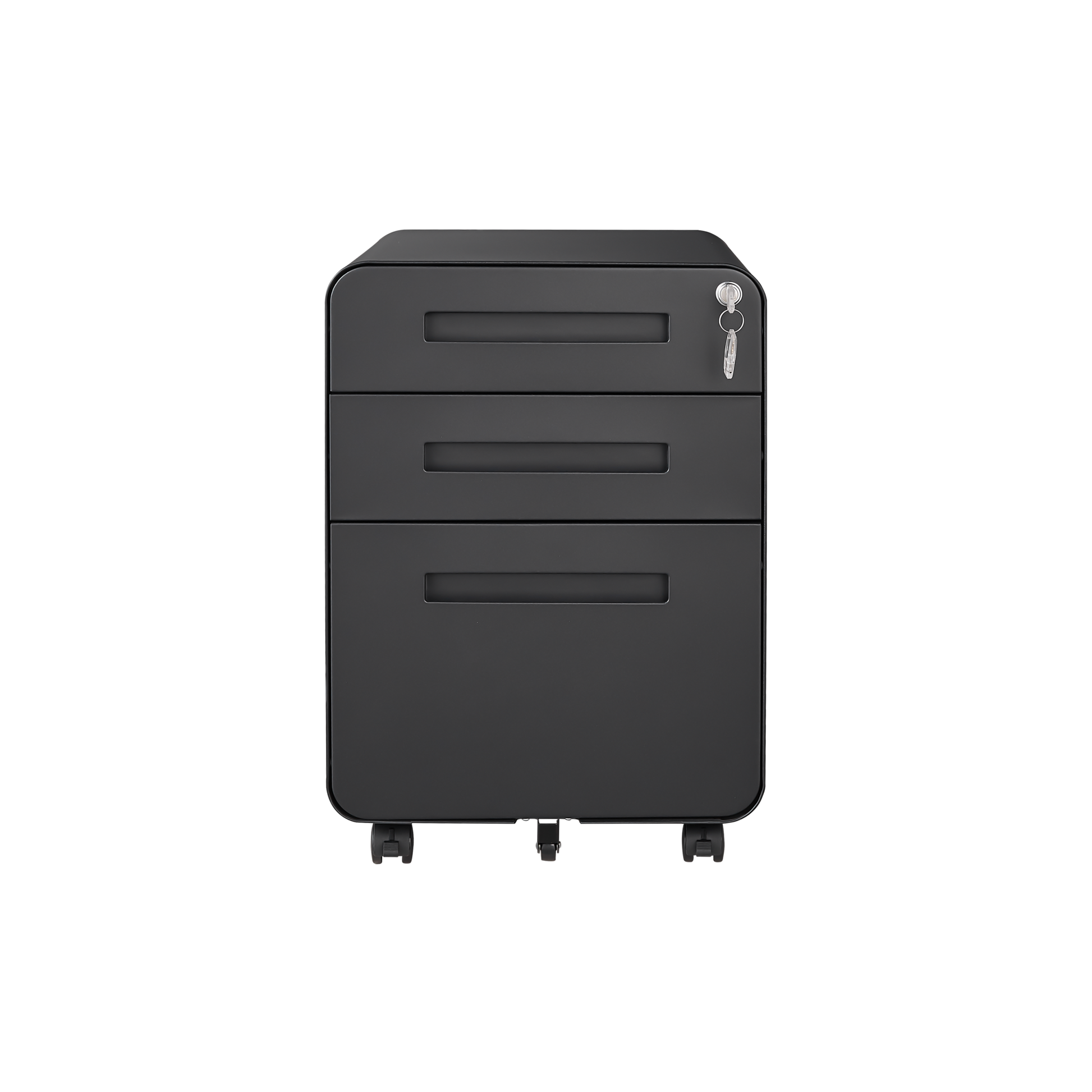 3 Drawer Mobile File Cabinet Under Desk Office,Simple Style Versatile Storage Cabinet For Legal Letter A4 Files, 5 Wheel Design Anti Tilting Cold Rolled Steel Waterproof Moisture Proof Black Mobile File Cabinets 3 4 Drawers Black Office Mobile Modern