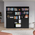 William Black 3 Piece Living Room Set With 3 Bookcases Black Wood