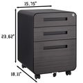 3 Drawer Mobile File Cabinet Under Desk Office,Simple Style Versatile Storage Cabinet For Legal Letter A4 Files, 5 Wheel Design Anti Tilting Cold Rolled Steel Waterproof Moisture Proof Black Filing Cabinets 3 4 Drawers Black Office Mobile Modern Metal