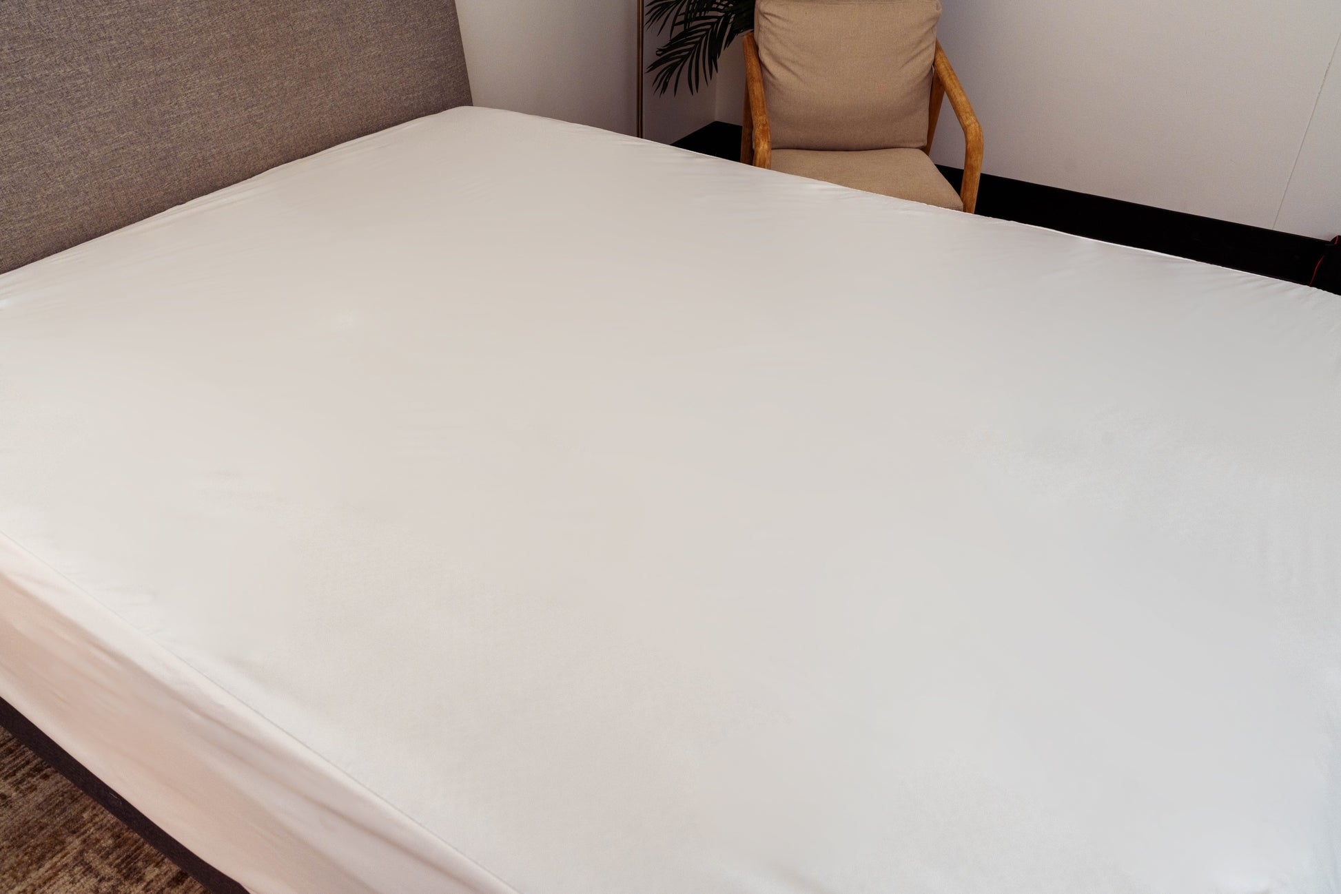 Fully Encased Mattress Protector Queen White Fabric