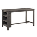 Modern Gray 1Pc Counter Height Table With Built In Shelves Wooden Multifunctional Kitchen Dining Room Furniture Gray Seats 4 Dining Room Contemporary,Modern Kitchen & Dining Tables Rectangular Wood