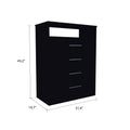 Continental Dresser, Superior Top, Four Drawers, One Shelf Black Black Drawer 4 Drawers Bedroom Modern Particle Board Particle Board