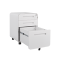 3 Drawer Mobile File Cabinet Under Desk Office,Simple Style Versatile Storage Cabinet For Legal Letter A4 Files, 5 Wheel Design Anti Tilting Cold Rolled Steel Waterproof Moisture Proof White Filing Cabinets 3 4 Drawers White Drawers Included Modern Metal