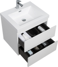 24'' Wall Hung Bathroom Vanity In Gloss White With White Top Glossy White Mdf