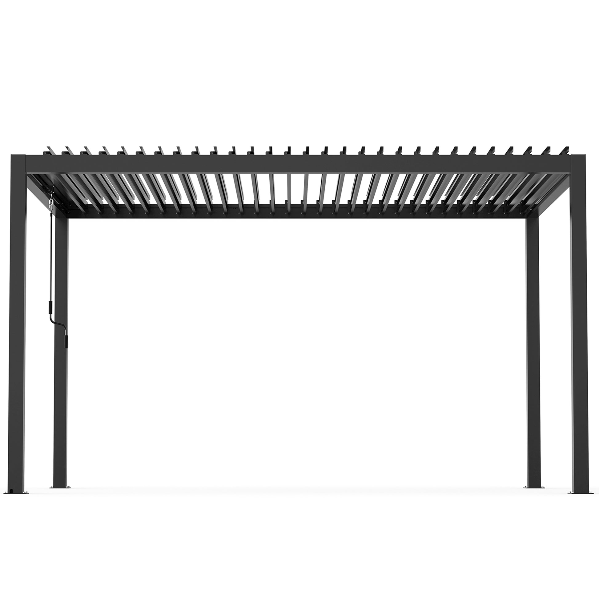 8640 Louver Pergola 10X13Ft Aluminum Frame & Steel Louvers Black Aluminum