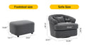 Swivel Chair With Ottoman, Modern Luxury Velvet Swivel Accent Chair, Comfy Round Armchair, Single Sofa Armchair With Lounge Seat For Bedroom Office Reading Spaces,Set Of 1,Dark Grey Dark Gray Teddy
