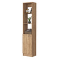 Kansas Linen Cabinet, Three Shelves, One Cabinet Beige 1 60 In & Above Bathroom Freestanding Modern 10 15 Inches Particle Board Engineered Wood