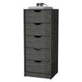 Dillon 5 Narrow Drawer Dresser, Tall Chest Of Drawers Smoke Bedroom Modern Pine Particle Board Engineered Wood