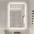 48*32 Inch Bathroom Mirror With Led Lightsanti Fog Lighted Vanity Mirrors For Wall Mounted, 3 Colors And 5 Level Dimmable, Horizontal Vertical Clear Modern Glass