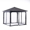 Pablo 10 X 10 Ft. Gazebo Black Garden & Outdoor Gazebos Iron