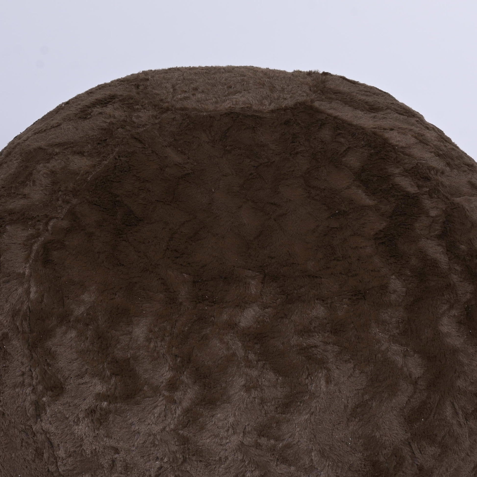 Faux Fur Bean Bag Chair, Brown 5Ft Cozy And Stretchable Fabric Lounger For Children And Adults With Easy Clean Cover, Comfortable Faux Fur Seating For Bedrooms, Filled With Shredded And Memory Foam. Brown Faux Fur