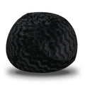 Faux Fur Bean Bag Chair, Black 5Ft Cozy And Stretchable Fabric Lounger For Children And Adults With Easy Clean Cover, Comfortable Faux Fur Seating For Bedrooms, Filled With Shredded And Memory Foam. Black Faux Fur