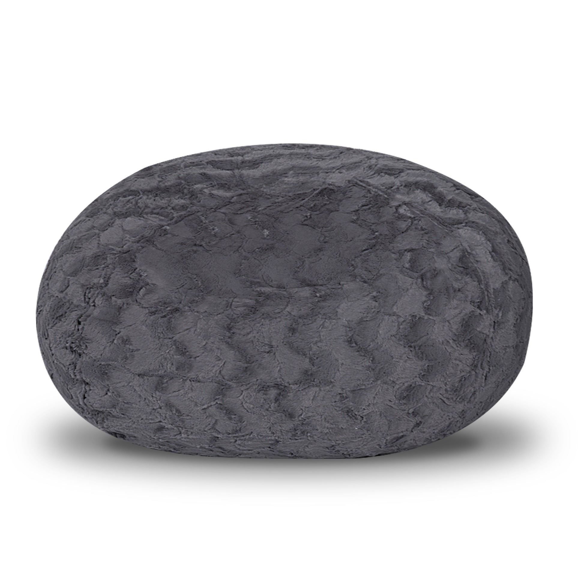 Faux Fur Bean Bag Chair, Grey 3Ft Cozy And Stretchable Fabric Lounger For Children And Adults With Easy Clean Cover, Comfortable Faux Fur Seating For Bedrooms, Filled With Shredded And Memory Foam. Gray Faux Fur