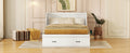 Full Size Murphy Bed With Usb Port And A Large Drawer, White Full White Solid Wood Mdf
