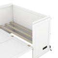 Full Size Murphy Bed With Usb Port And A Large Drawer, White Full White Solid Wood Mdf