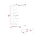 Manchester 150 Closet System, Metal Rod, Five Open Shelves, One Drawer Black Black Bedroom Modern Particle Board Particle Board