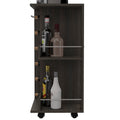 Tennessee Bar Cart, One Cabinet With Division, Six Cubbies For Liquor, Two Shelves Mobile Carts 5 Or More Spaces Gray Gray Primary Living Space Wood Shelves Modern Pine Particle Board Engineered Wood