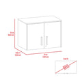 Penny Storage Cabinet, Wall Cabinet Double Door, Three Internal Shelves Black Mdf Engineered Wood
