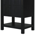 24X18.3X34.7 Inches Compact Vintage Style Bathroom Vanity Cabinet And Ceramic Sink Combo With Open Shelf 2 Soft Close Doors Espresso Bathroom Solid Wood Mdf